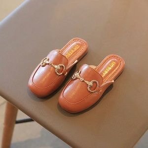 Boutique Kids Brown Faux Leather Loafers